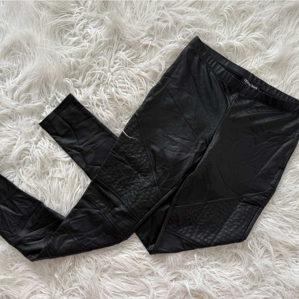 Black Faux Leather Moto Leggings - FASHION NOVA